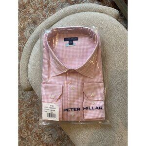 Peter Millar NWT Men’s Pink Plaid Dress Shirt Size XXL